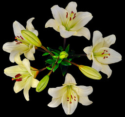 white Lily bouquet on top