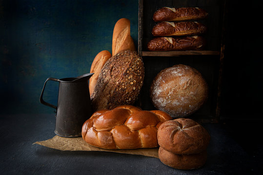 Loaves of artisan bread 