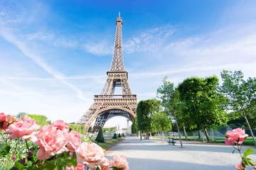 Schilderijen op glas eiffel tour and Paris cityscape © neirfy