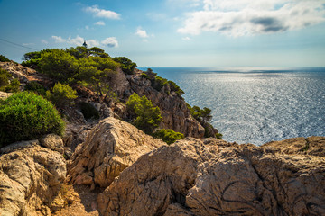 Spain - Lighthouse behind the rocks - Palma de Mallorca