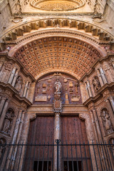 Fototapeta premium Spain - Open doors at the cathedral - Palma de Mallorca