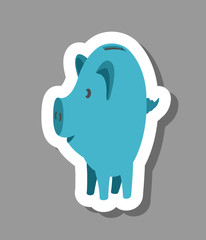 Piggy bank icon for presentation symbols