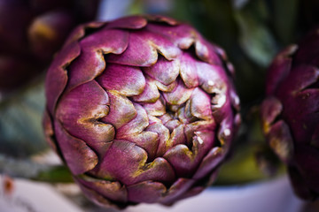 fresh artichoke close up view
