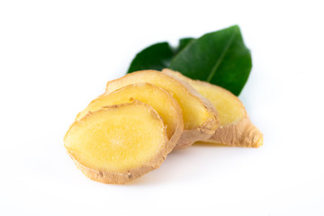 Fresh  ginger on white background