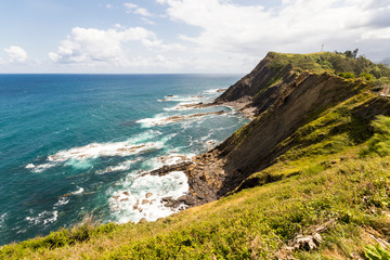 Ribadesella, Spain. Views of the coast in Asturias from the Capilla de La Virgen de La Guia chapel