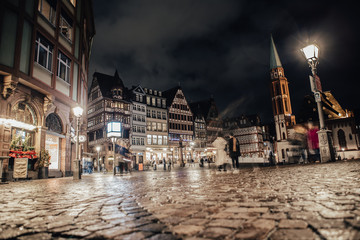 Fototapeta premium Dom-Römer. The city of old old building in the city of Frankfurt am Main. Old houses and buildings in Germany. 10.01.2020 Frankfurt am Main Germany.