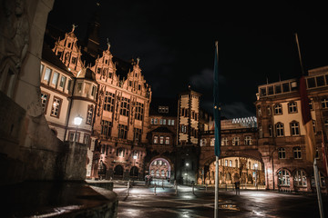 Fototapeta premium Dom-Römer. The city of old old building in the city of Frankfurt am Main. Old houses and buildings in Germany. 10.01.2020 Frankfurt am Main Germany.