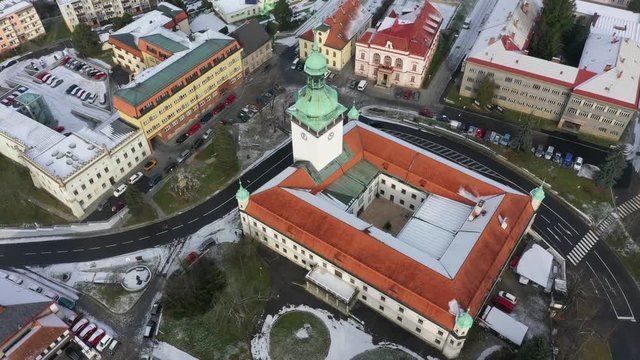Chateau and park Vsetin, Czech Republic. Renaissance chateau in Vsetin is the dominant of the town and its oldest building.