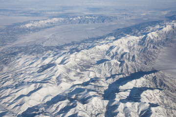 Fototapeta premium Desert Mountains of Nevada (supposedly) from airplane