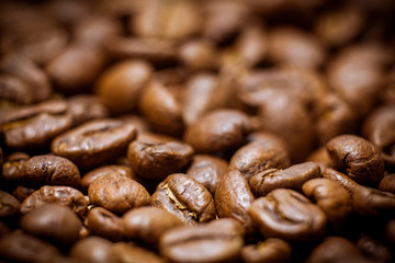 Roasted Arabica Coffee Beans. Coffee beans background.