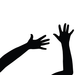 hands silhouette vector