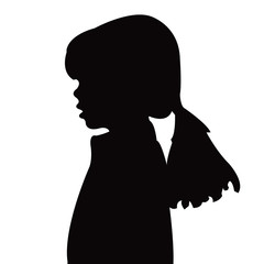 a girl head silhouette vector