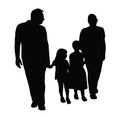 happy family portrait, silhouette vector