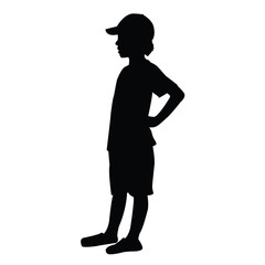 a boy body silhouette vector