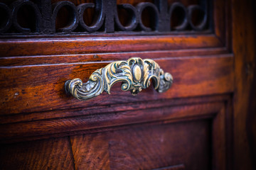 ancient doors close up within the historical streets of Rome