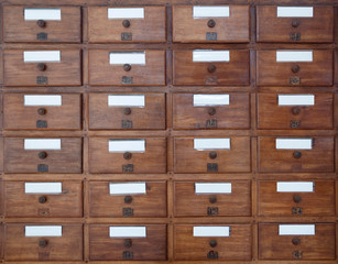 Old medicine cabinet with a wooden drawer