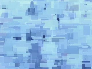 Composición de manchas rectangulares con predominio de azules de intensidad variable