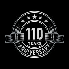 110 years anniversary celebration logotype. Vector and illustration.