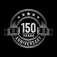 150 years anniversary celebration logotype. Vector and illustration.