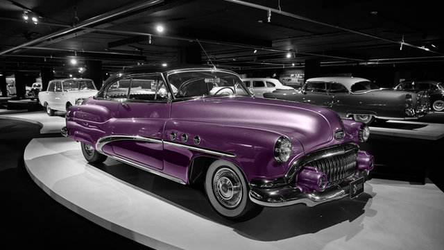 Buick Super Riviera 1952. Retro car on exhibition. Classic Car exhibition - Heydar Aliyev Center, Baku, Azerbaijan - 26,04,2017