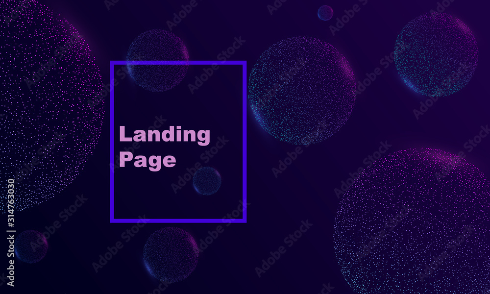 Poster abstract background with bubbles. cosmic concept landing page