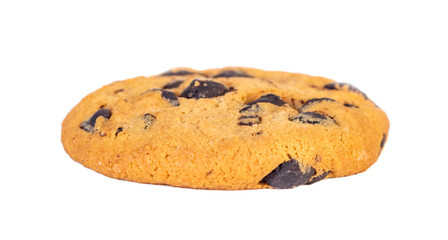 Chocolate chip cookies isolated on white background. Sweets.