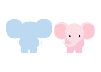 Baby elephant set with sweet heart boys and girls. 
