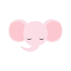 Obraz na płótnie Canvas Pink baby girl elephant logo. 