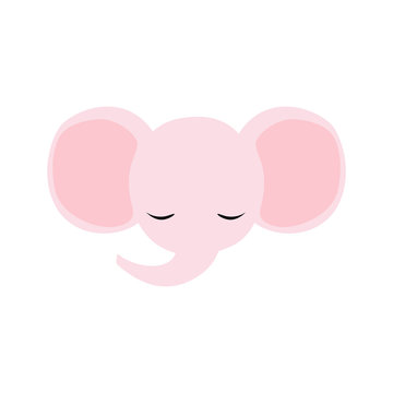 Pink Baby Girl Elephant Logo. 