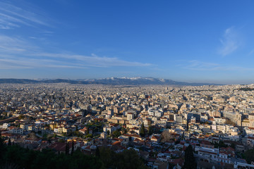 Day view to Athens from hill, Athens, Greece.
