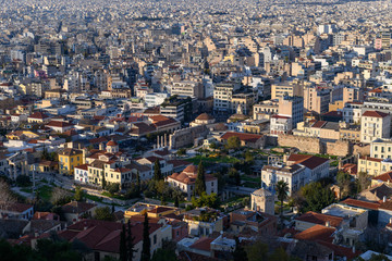 Day view to Athens from hill, Athens, Greece.
