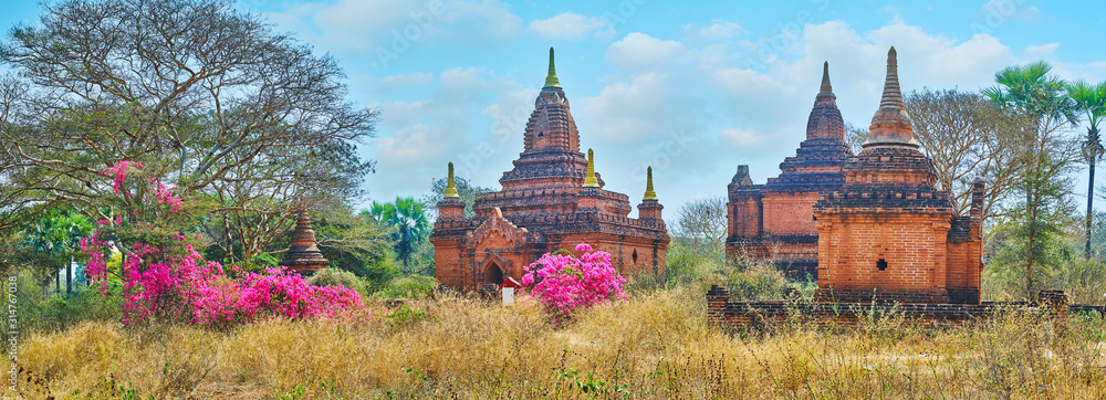 Canvas Prints Panorama of Khaymingha Pagoda, Bagan, Myanmar