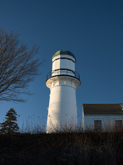 Two Lights Lighthouse in South Portland Maine and the decomissioned lighthouse