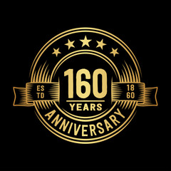 160 years anniversary celebration logotype. Vector and illustration.