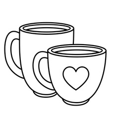 cups coffee delicious isolated icon