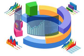 Various visualisation at trading environment - 3d rendering
