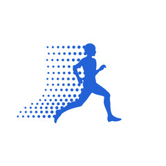 Man Running with Dots Behind Vector