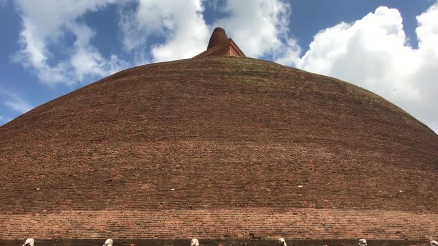 Anuradhapura, Sri Lanka, wide dome of the temple 4K