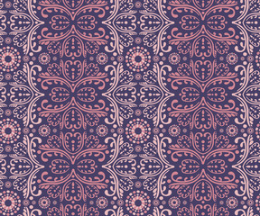 Hand drawn, decorative, floral pattern for textile/fabric print for spring/summer fashion. 