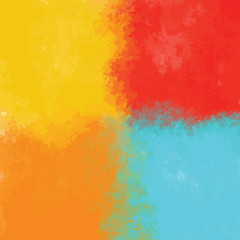 A Watercolour Style Abstract Line Painting In Warm Orange, Yellow, Red and Blue Colours