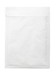 Blank white rectangular envelope isolated on white background