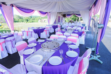  Dining table decorated for weddings held in Malaysia.