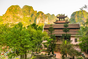 Temple At The Trang An Scenic Landscape Complex In Vietnam