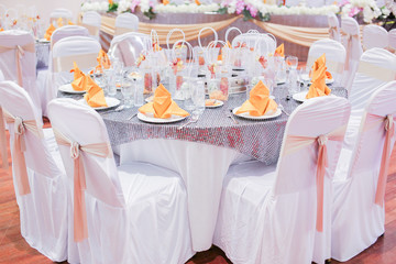  Dining table decorated for weddings held in Malaysia.