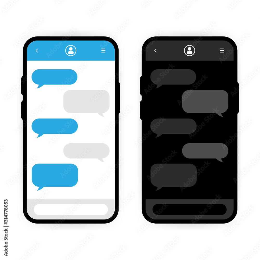 Poster white mode and dark mode in regular correspondence on white background. two phones to compare. opera