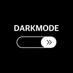 Dark mode switch white icon on black background. Vector illustration.