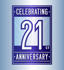 21 years logo design template. Anniversary vector and illustration.