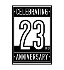 23 years logo design template. Anniversary vector and illustration.