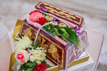 Betel leaves decorated as wedding gifts are a tradition in the Malay wedding in Malaysia.