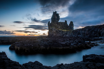 Londranger rock formation in Iceland landscape